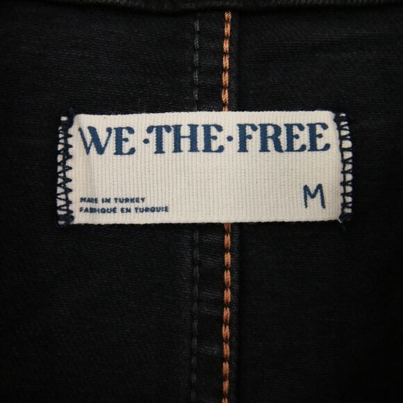 Free People We The Free Jayde Flare Jumpsuit Black Mamba NWT Denim Size M - Picture 12 of 13